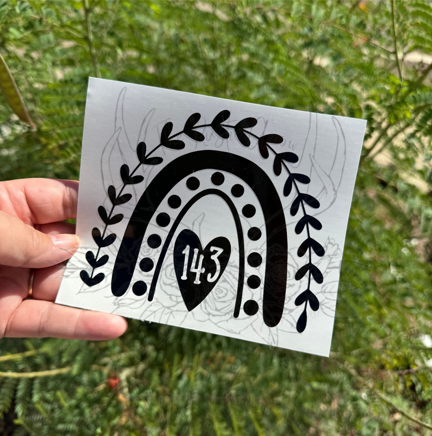 143 Rainbow Decal