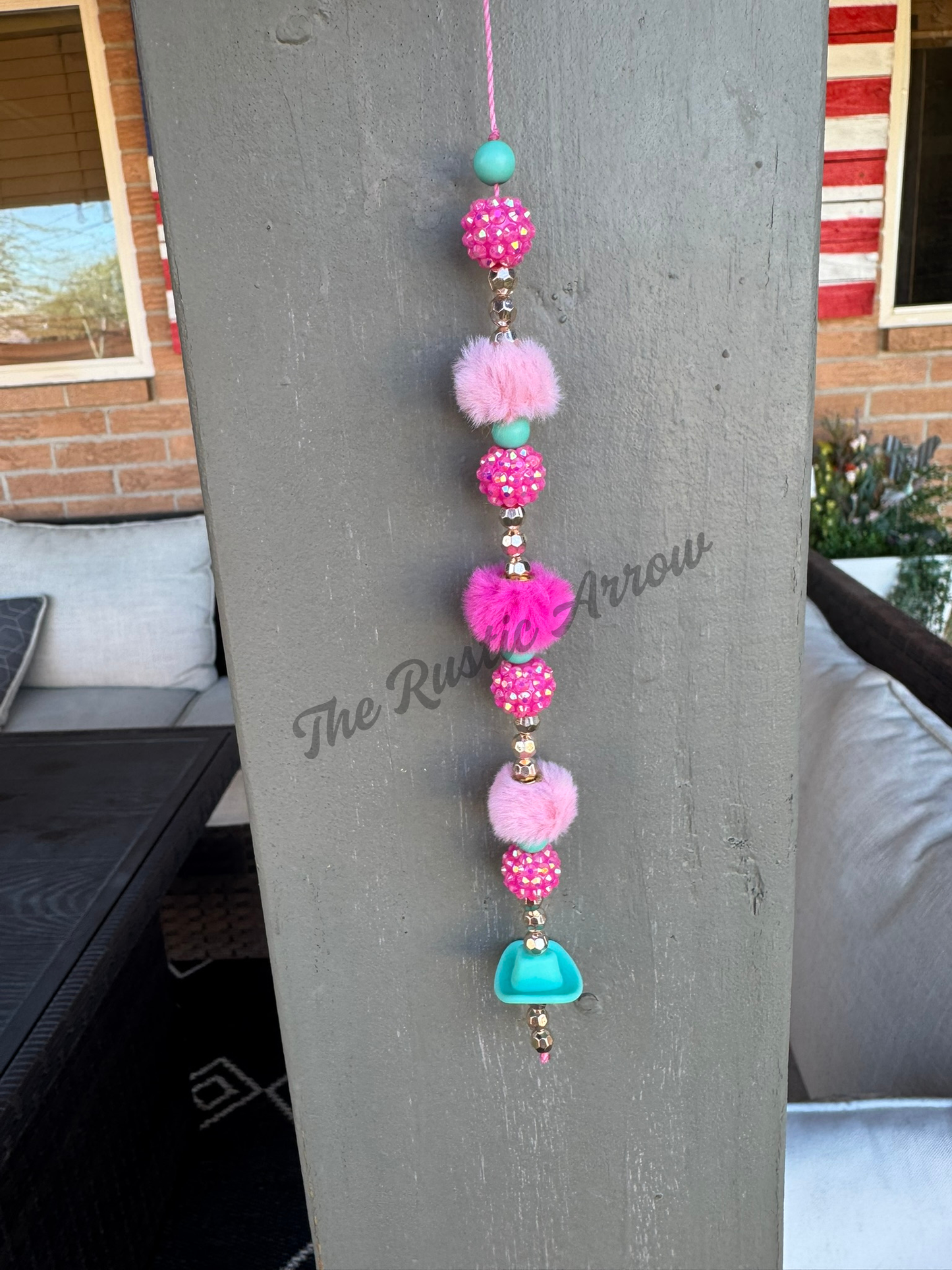 Classy Turquoise Cowgirl Hanging Car Charm