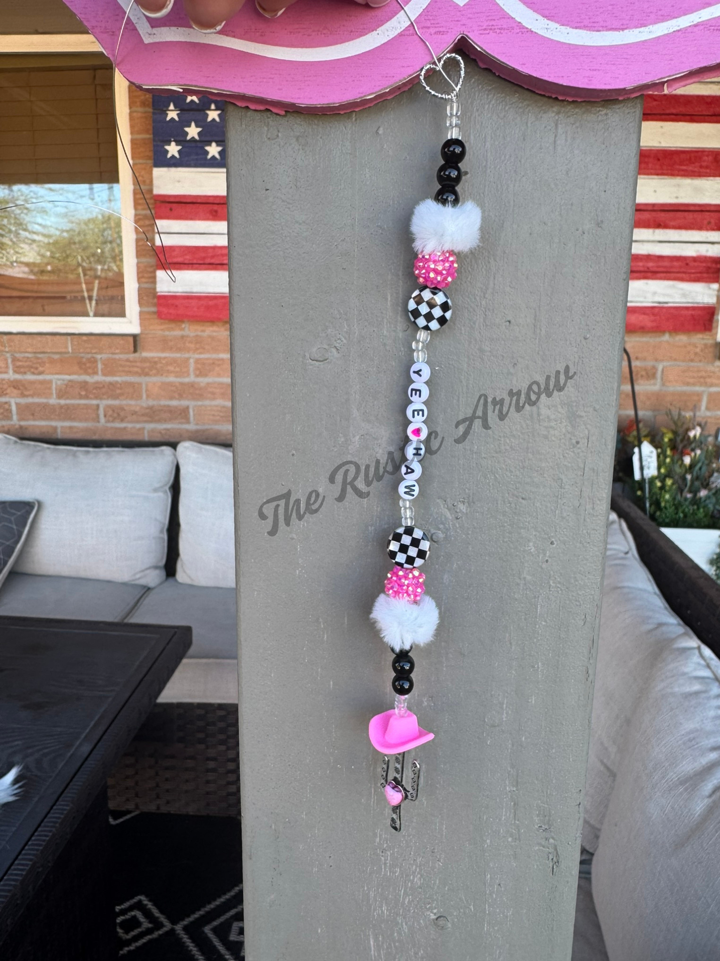 Grunge Girl Metal Hanging Car Charm