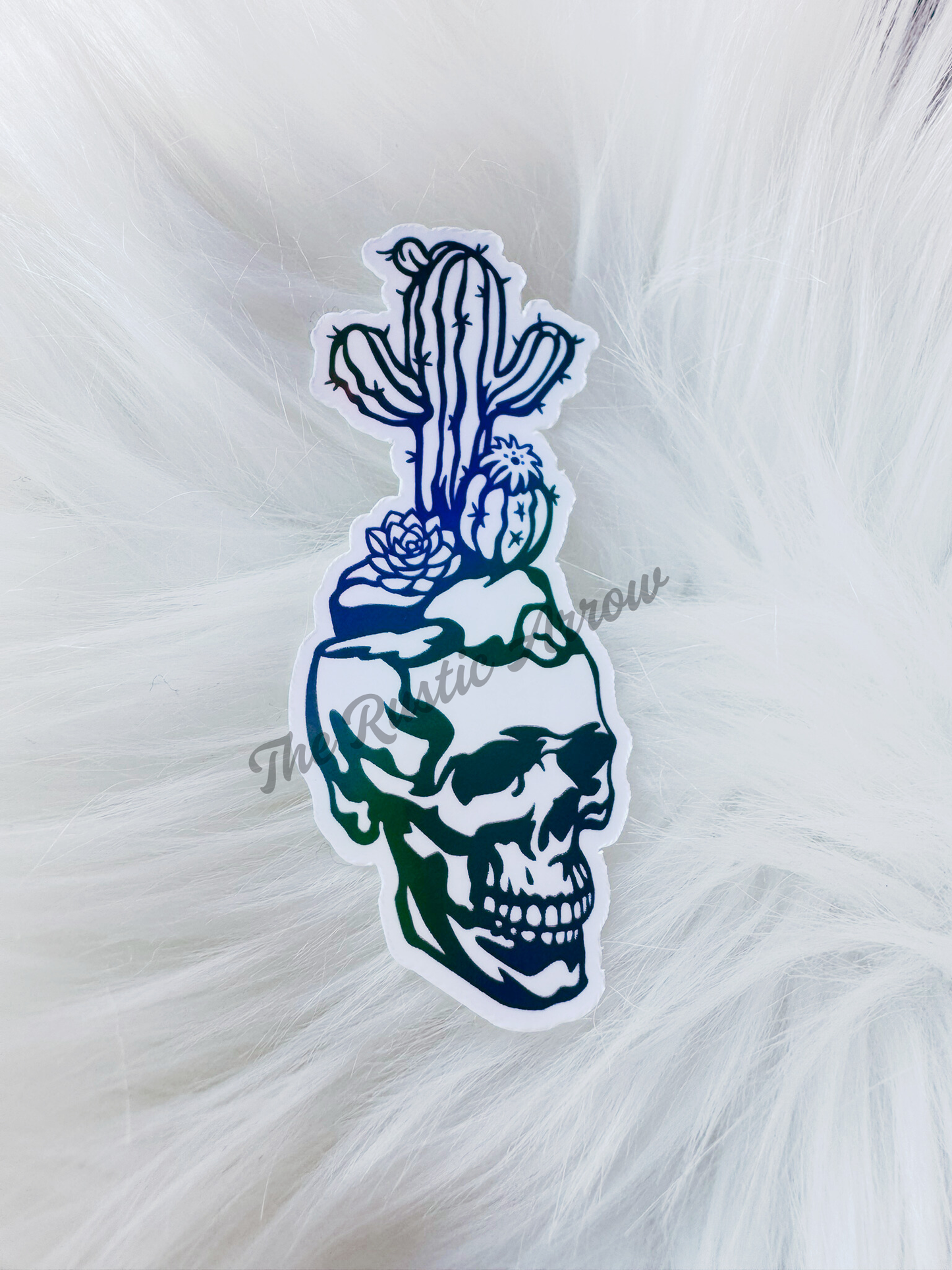 Saguaro Cactus Skull Sticker