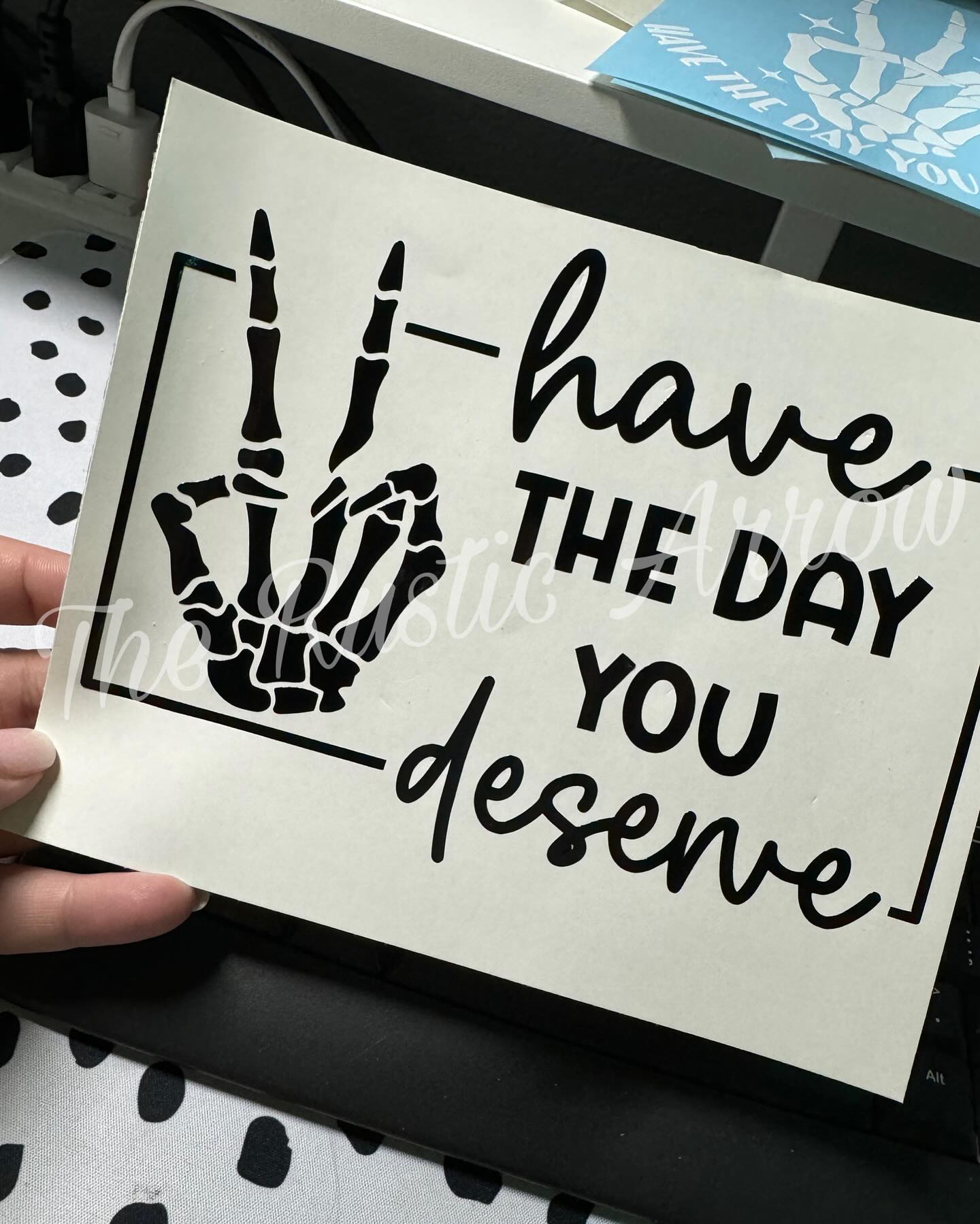 Have The Day You Deserve Skull Peace Sign Decal