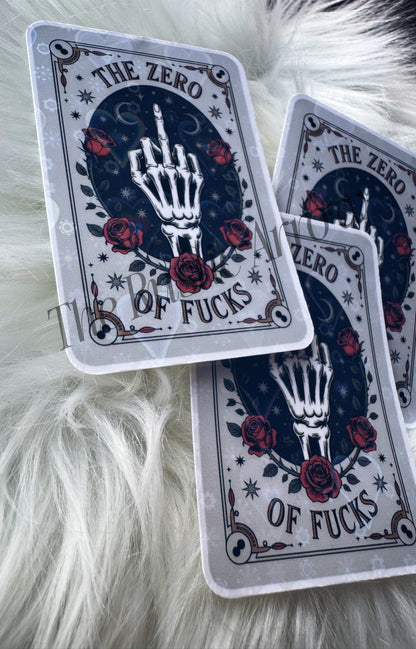 The Zero of Fucks Tarot Card Sticker