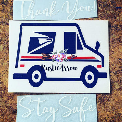 Thank you Mail Truck Decal