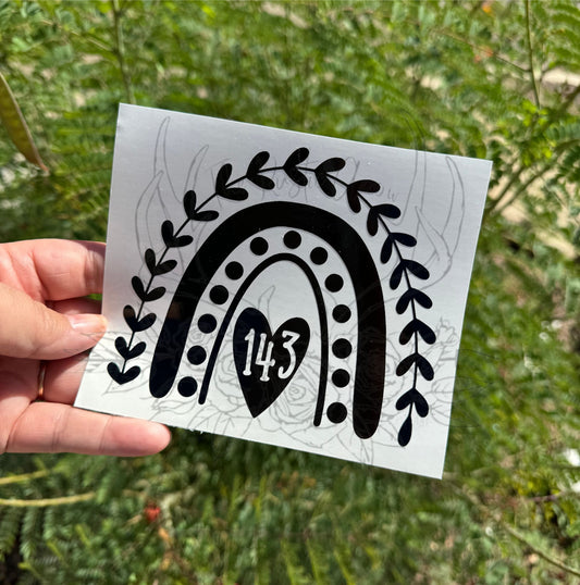 143 Rainbow Decal