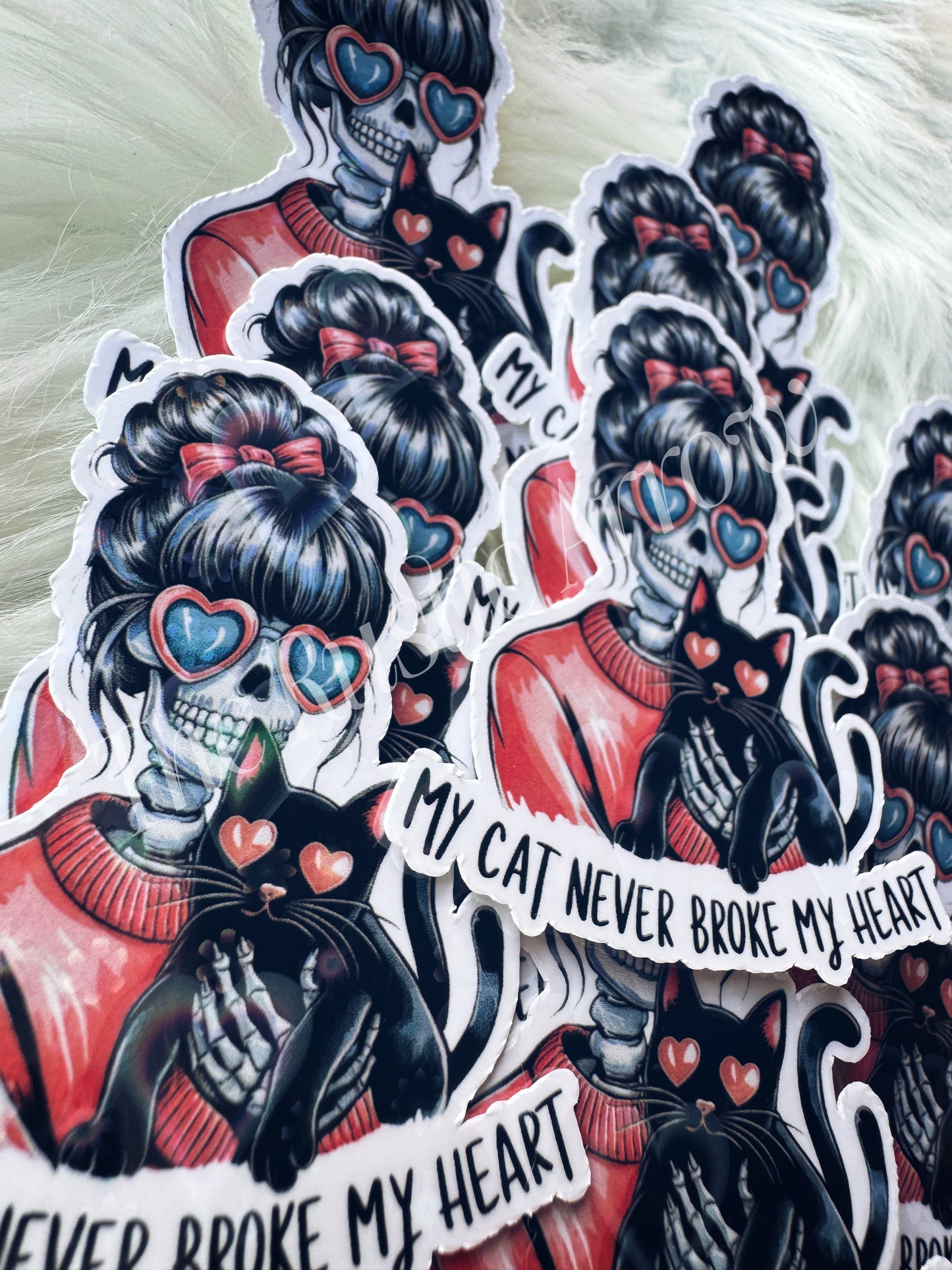 My Cat Never Broke My Heart Sticker