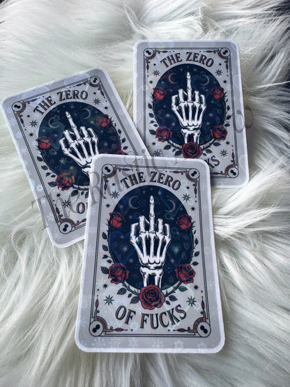The Zero of Fucks Tarot Card Sticker