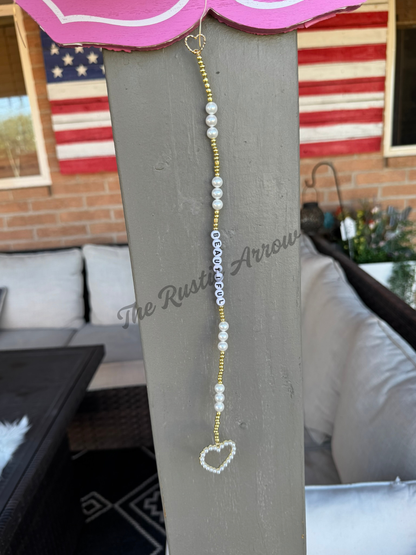 Beautiful Pearl Metal Hanging Car Charm