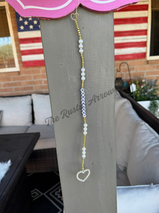 Beautiful Pearl Metal Hanging Car Charm