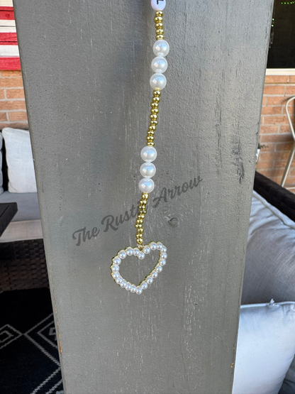 Beautiful Pearl Metal Hanging Car Charm