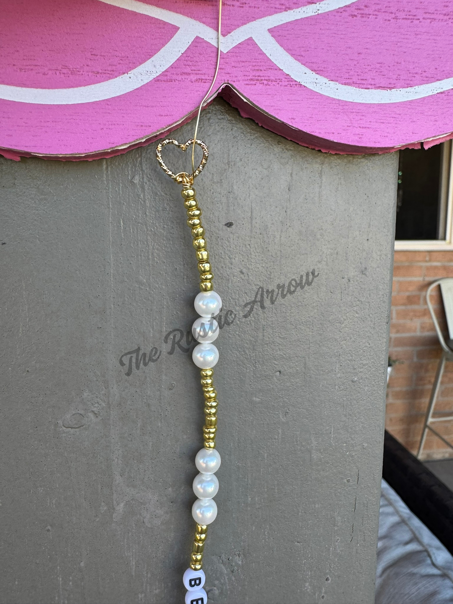 Beautiful Pearl Metal Hanging Car Charm