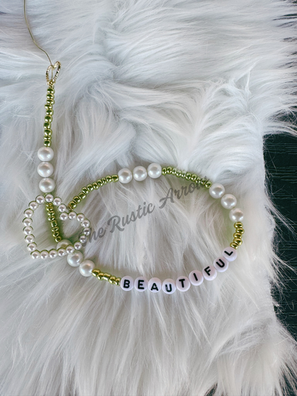Beautiful Pearl Metal Hanging Car Charm