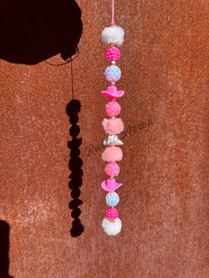 Bling Cowgirl Hanging Car Charm