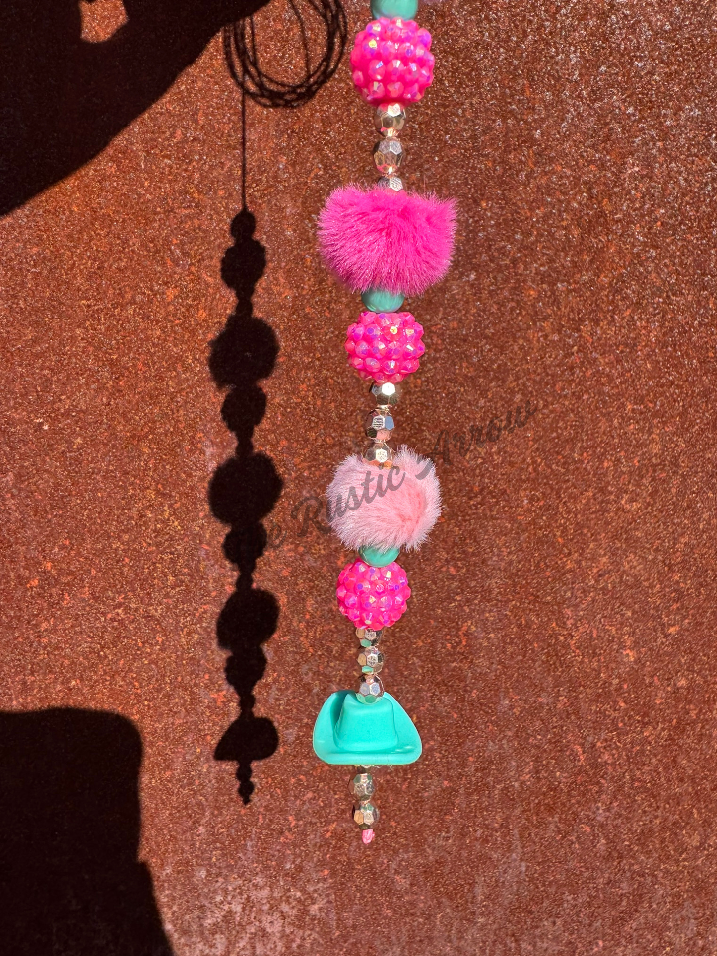 Classy Turquoise Cowgirl Hanging Car Charm
