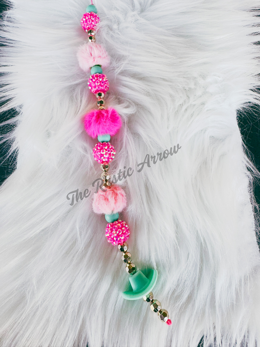 Classy Turquoise Cowgirl Hanging Car Charm