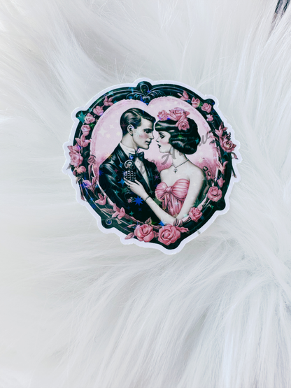 Dark Love With Roses Sticker