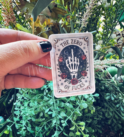 The Zero of Fucks Tarot Card Sticker