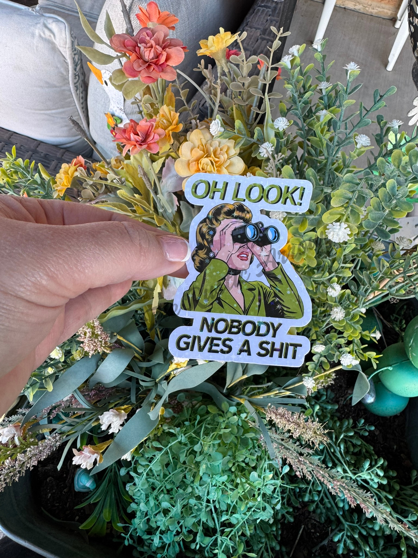 Vintage Housewives Snarky Oh Look Nobody Gives a Shit Sticker