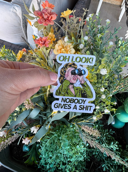 Vintage Housewives Snarky Oh Look Nobody Gives a Shit Sticker
