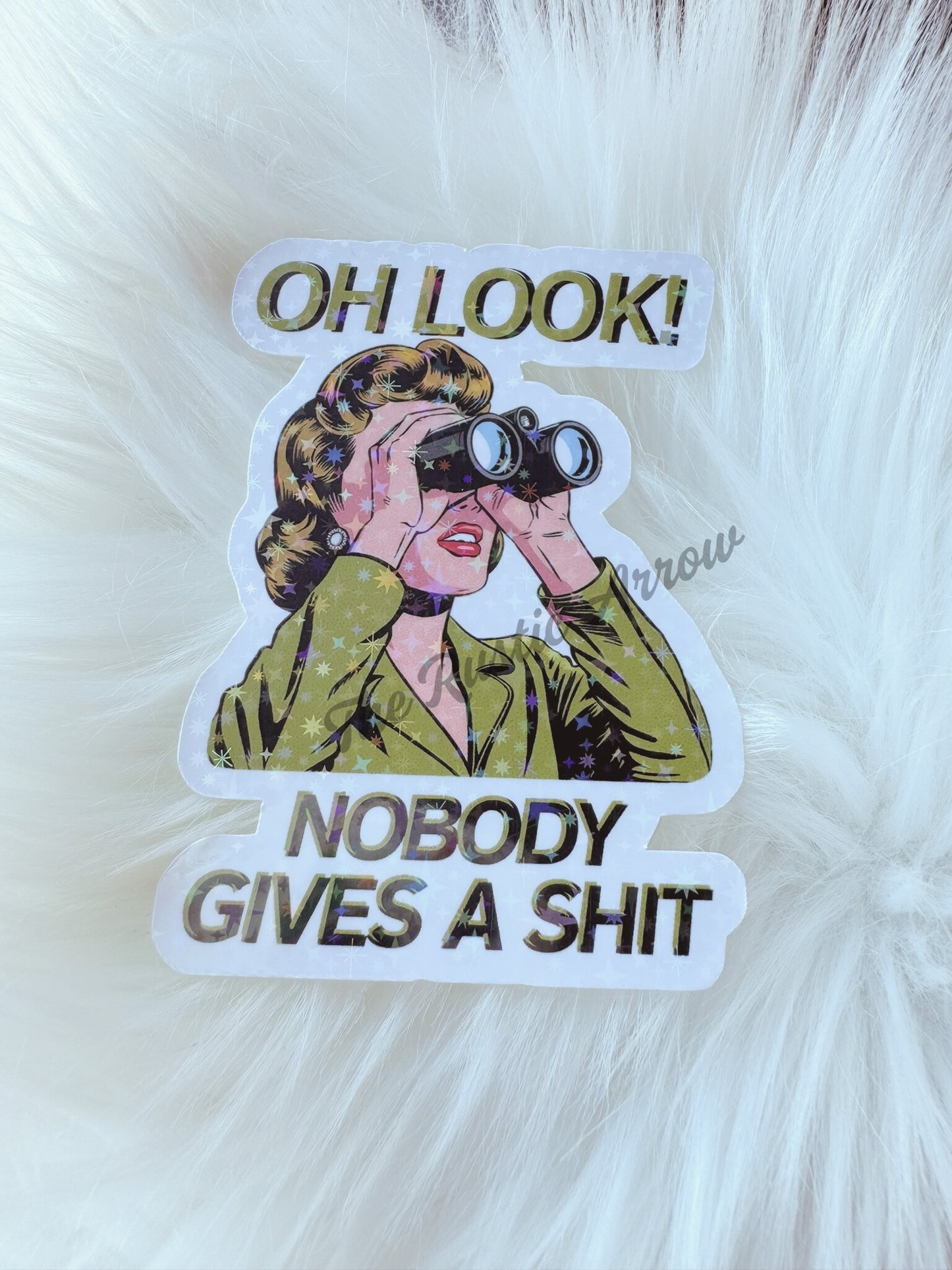 Vintage Housewives Snarky Oh Look Nobody Gives a Shit Sticker