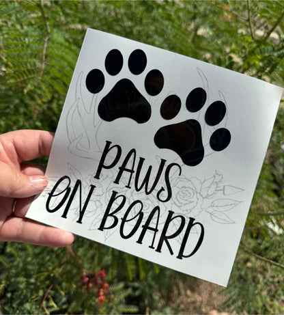 Paws on Board Decal
